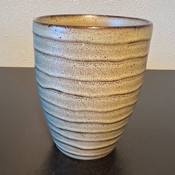 222 FIFTH Studio Khaki Stoneware Mug ~ Sedimentary Rock Stratum Pattern - Picture 5 of 10
